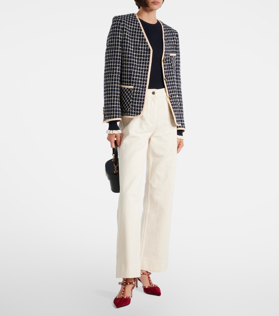 Rockstud 65 velvet and leather pumps | Valentino Garavani