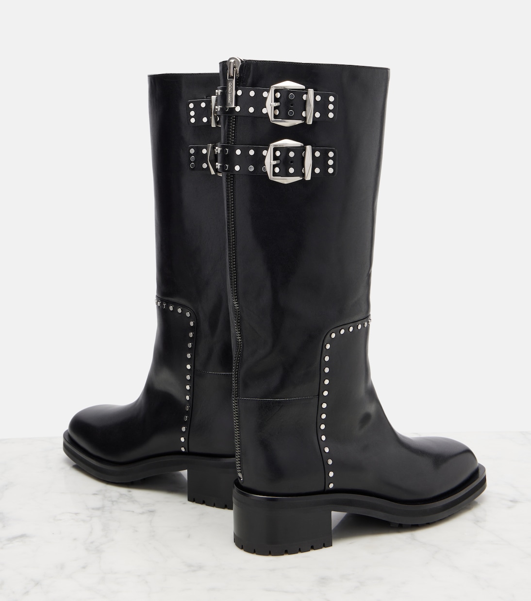 Brooklyn leather biker boots | Jimmy Choo