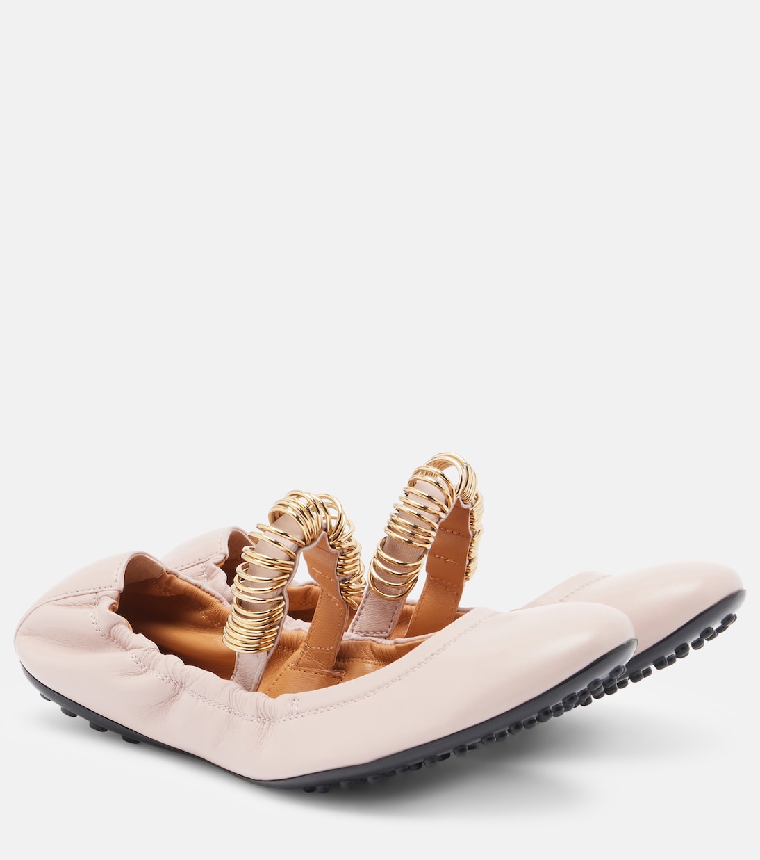 Embellished leather ballet flats | Tod's