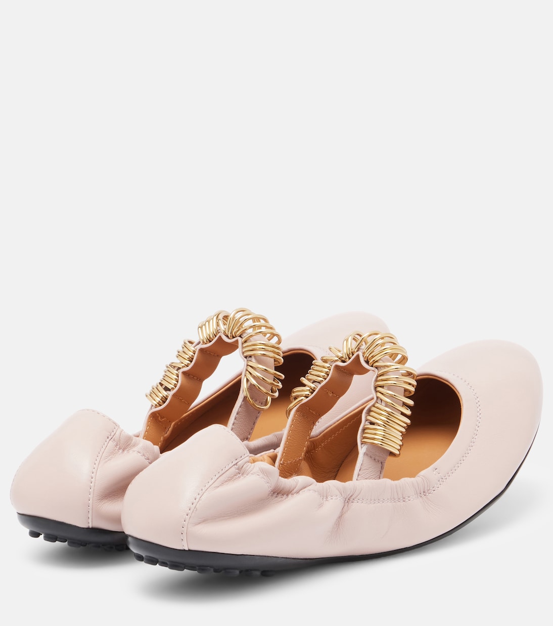 Embellished leather ballet flats | Tod's
