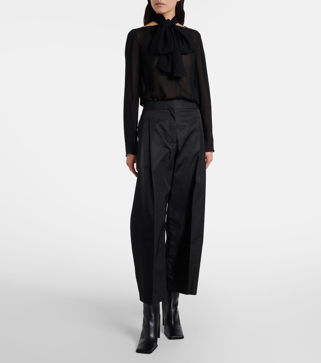 Sheer tie-neck blouse | Alaïa