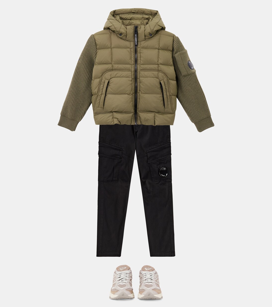 Lens ribbed-knit down jacket | C.P. Company Kids