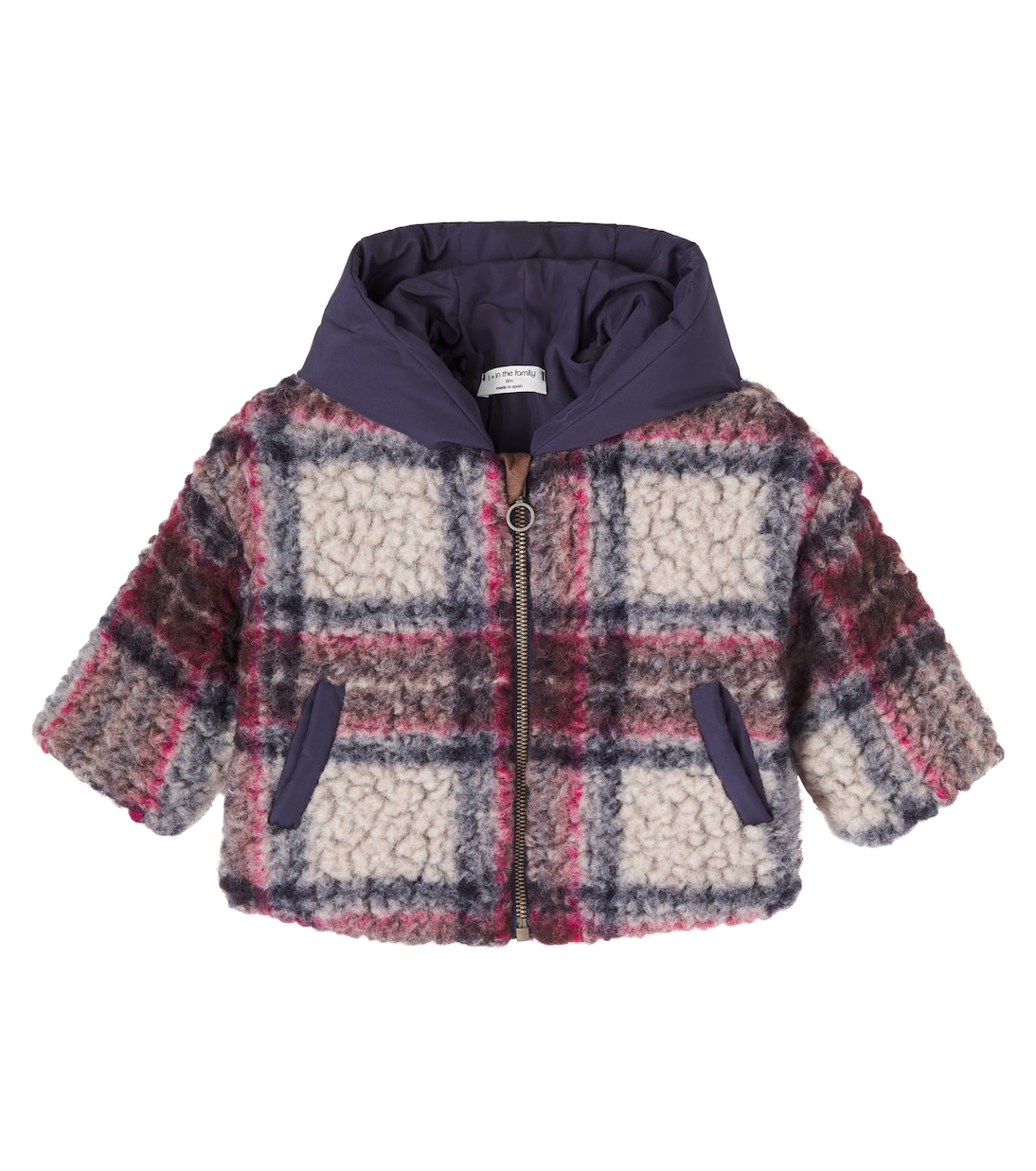 Baby Hans checked wool-blend teddy jacket | 1 + in the Family