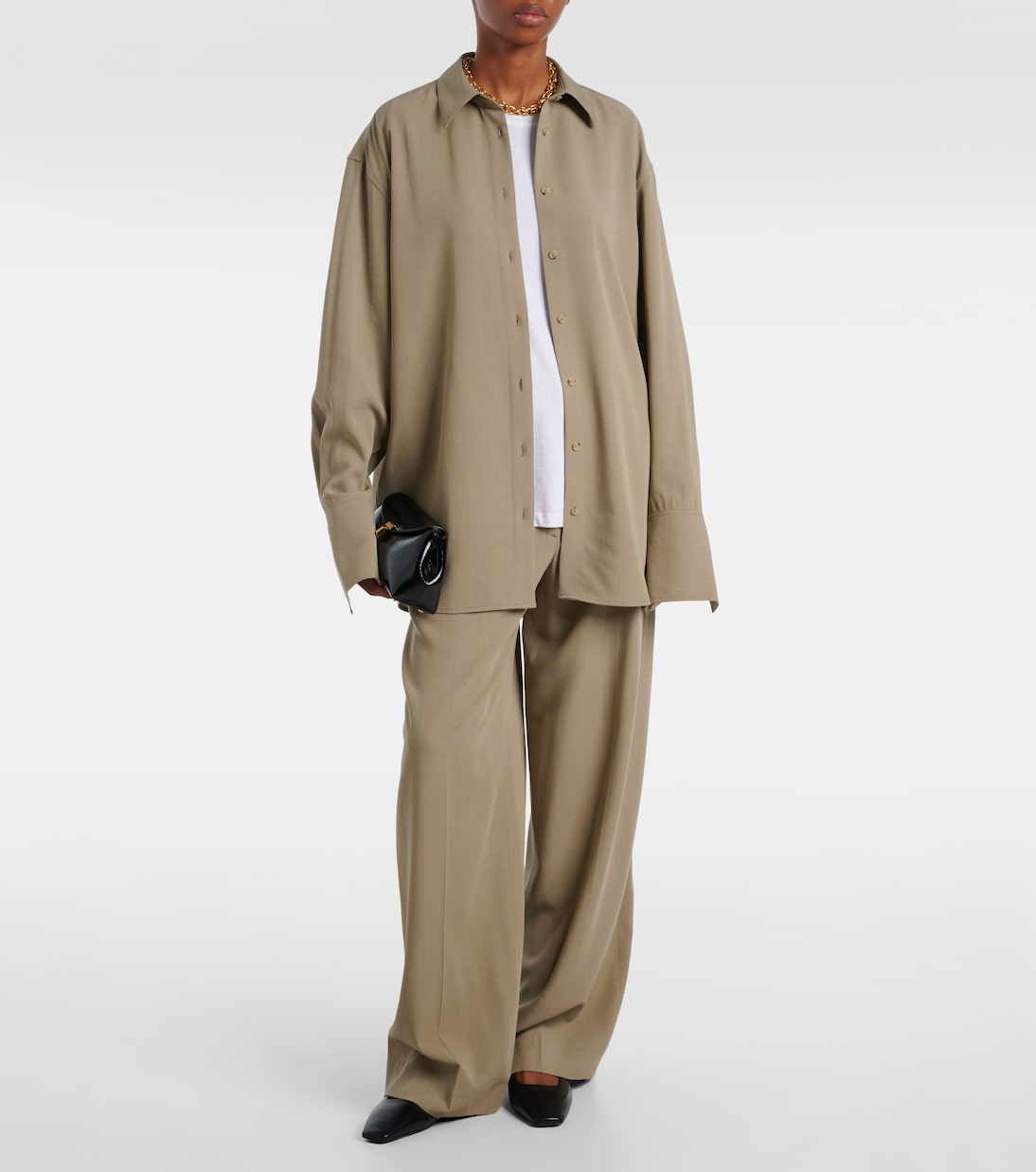 Clutch T-Lock Mini aus Lackleder | Toteme