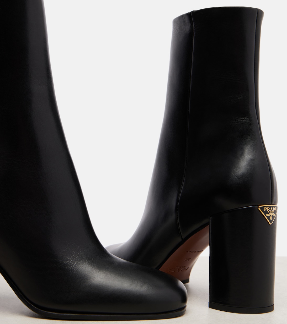 Bottines en cuir à logo | Prada
