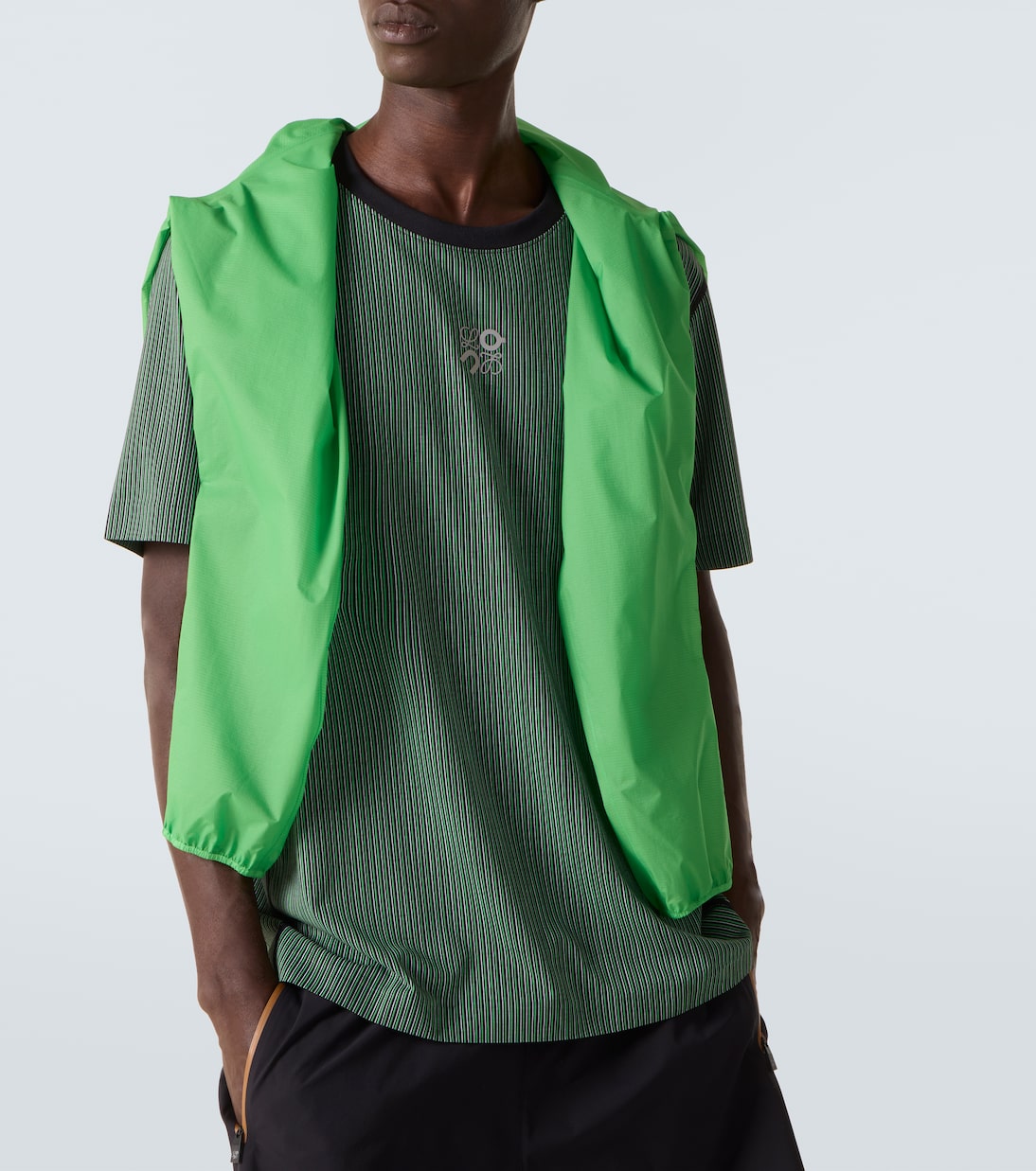 x On striped technical jersey T-shirt | Loewe