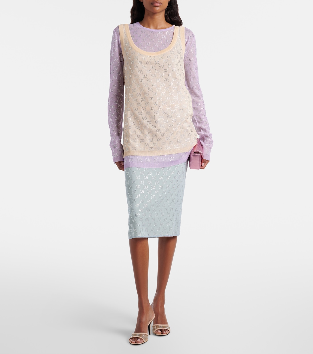 GG embellished silk top | Gucci