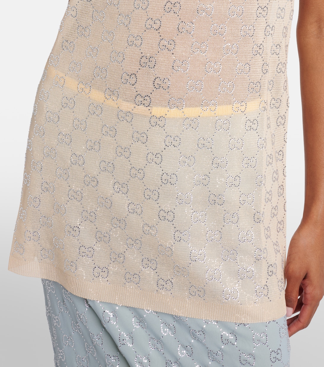 GG embellished silk top | Gucci