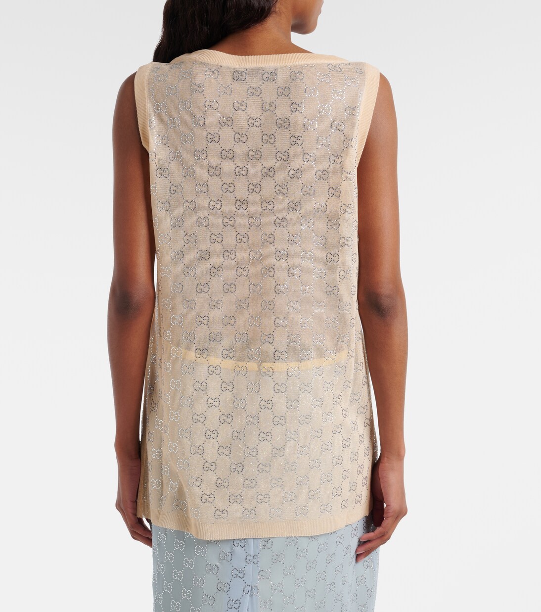 GG embellished silk top | Gucci