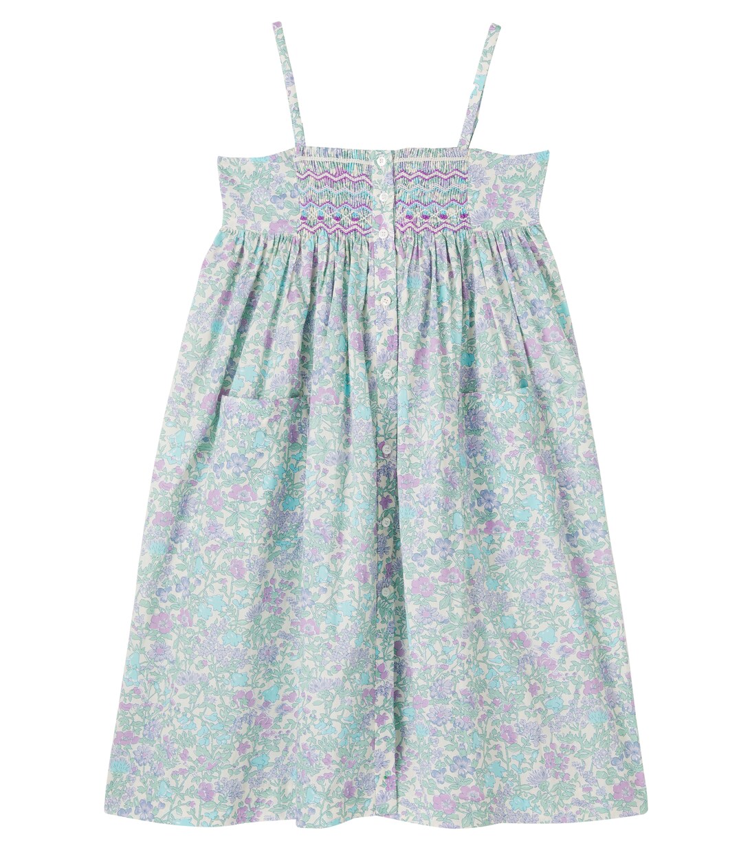 Passion floral smocked cotton dress | Bonpoint