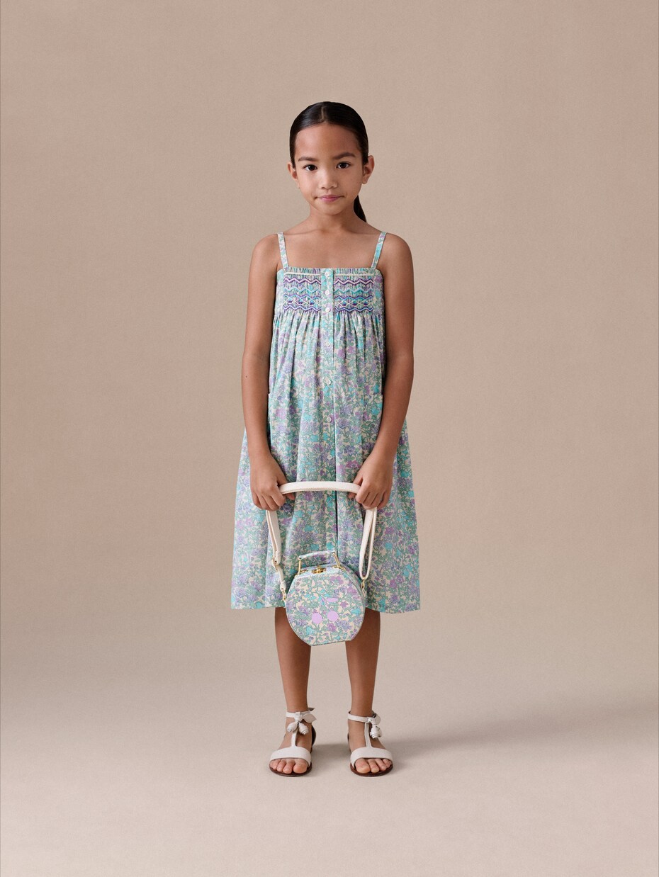 Passion floral smocked cotton dress | Bonpoint