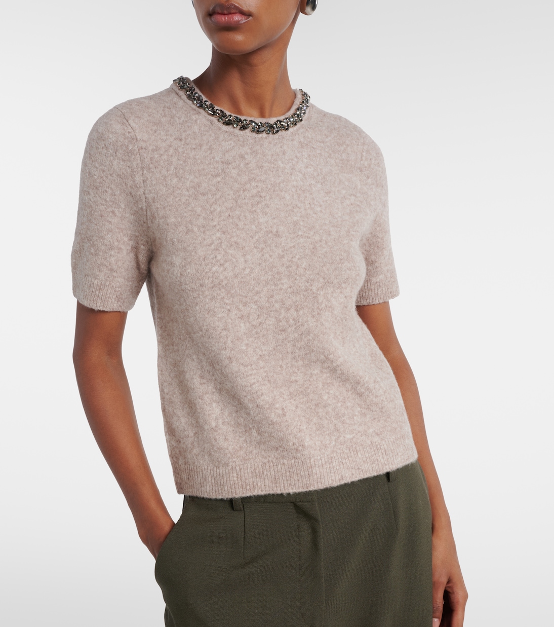 Top Briana in misto lana con cristalli | Velvet