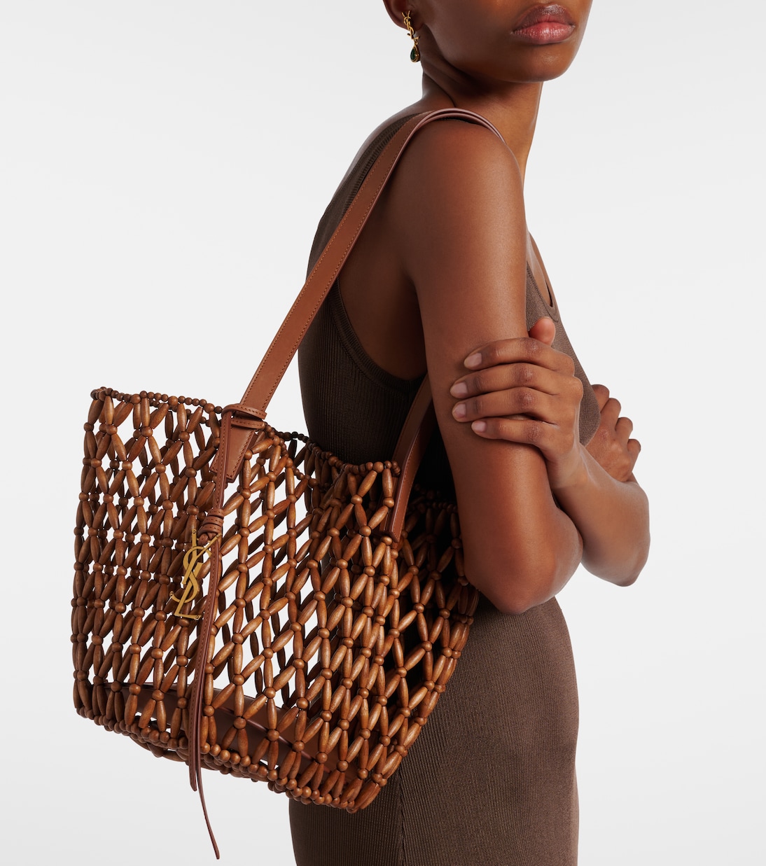 Tote Bag Panier Small aus Holz | Saint Laurent