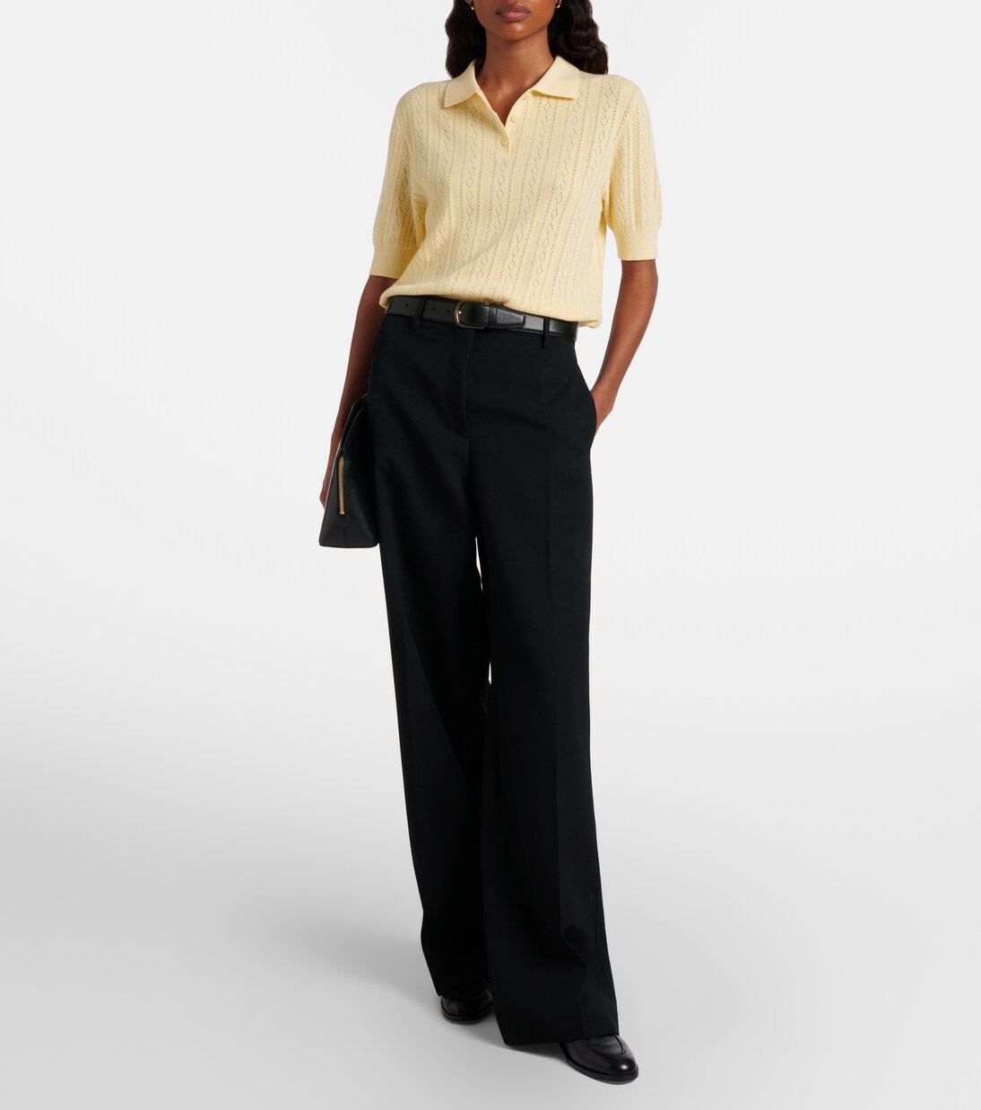 Cristine cotton and cashmere polo sweater | Lisa Yang