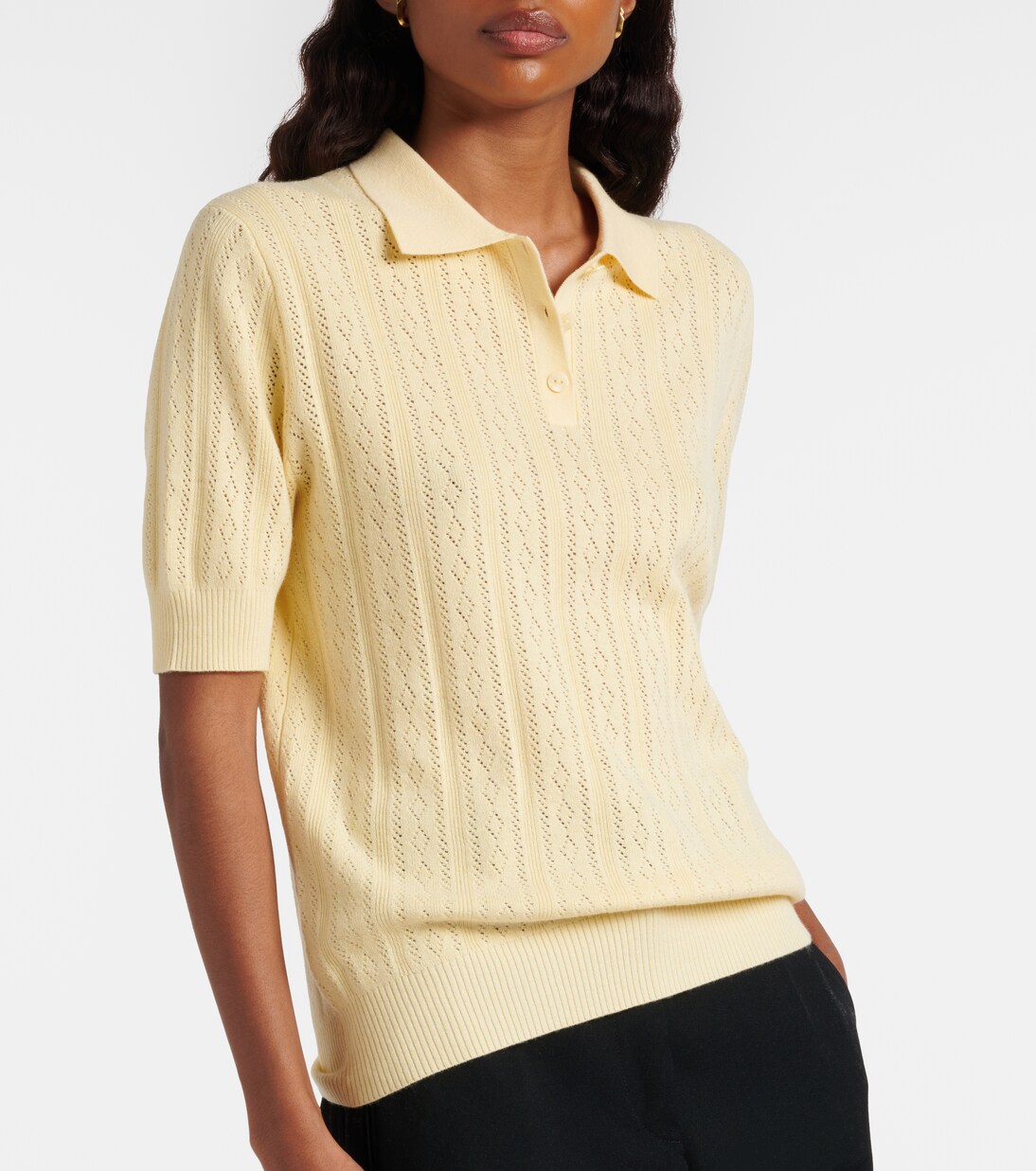 Cristine cotton and cashmere polo sweater | Lisa Yang