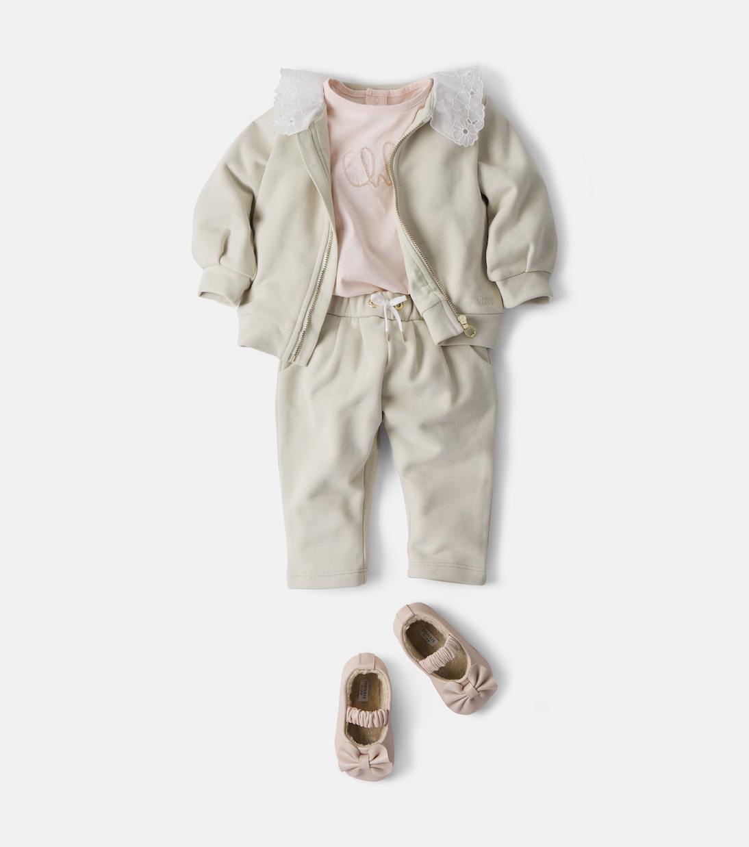 Baby - Cardigan e pantaloni in cotone | Chloé Kids