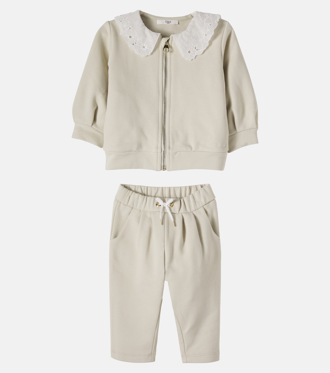 Baby - Cardigan e pantaloni in cotone | Chloé Kids