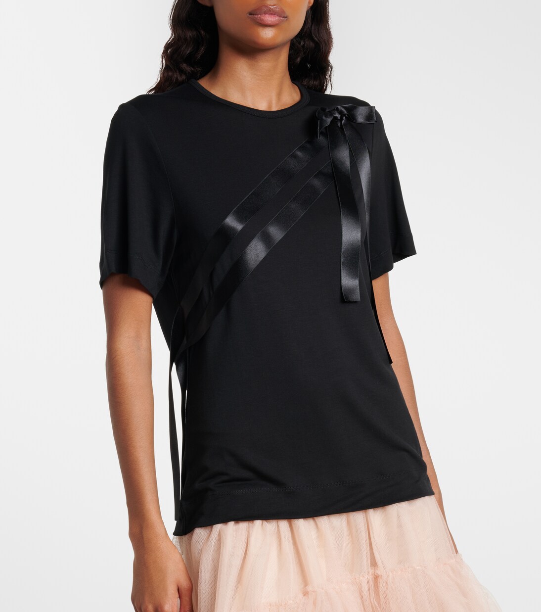 Bow-detail jersey T-shirt | Simone Rocha