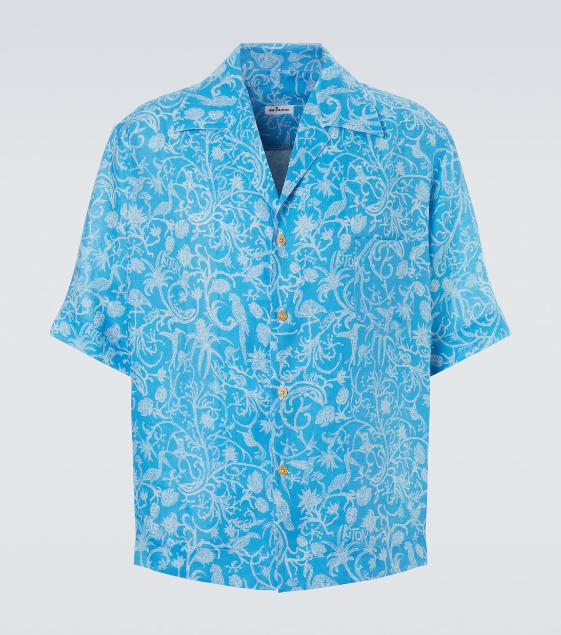 Camicia bowling in lino con stampa | Kiton