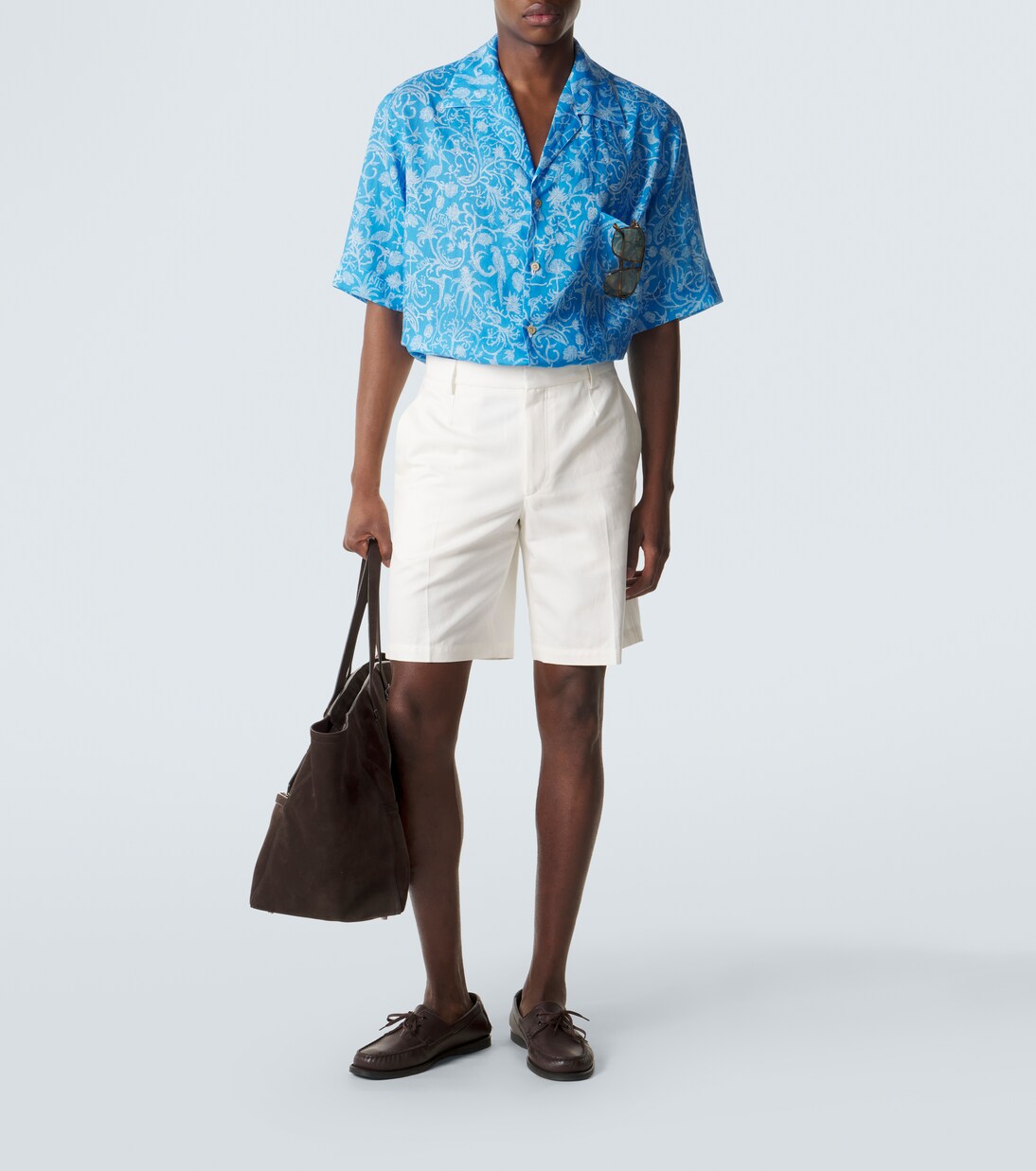 Camicia bowling in lino con stampa | Kiton