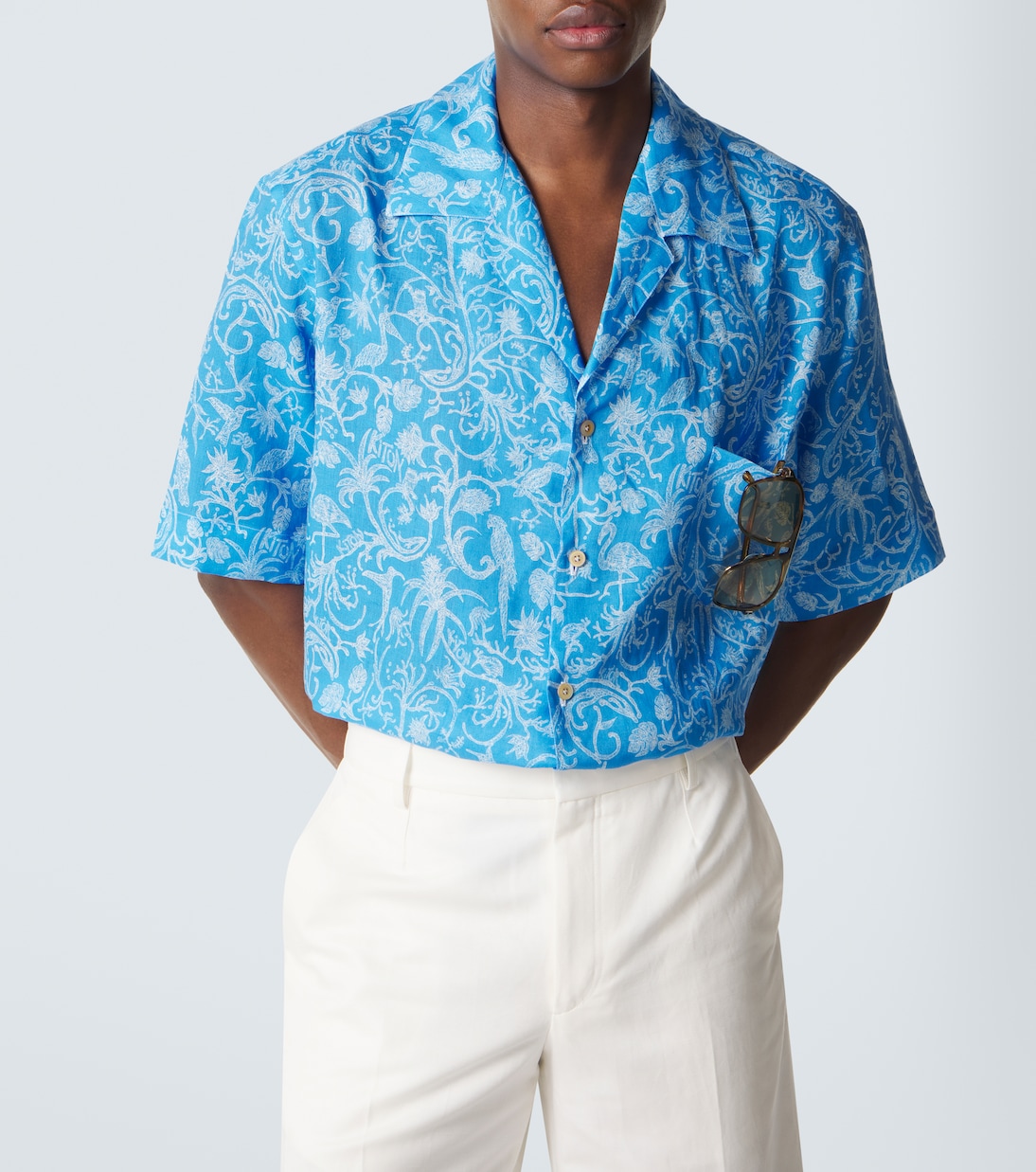 Camicia bowling in lino con stampa | Kiton