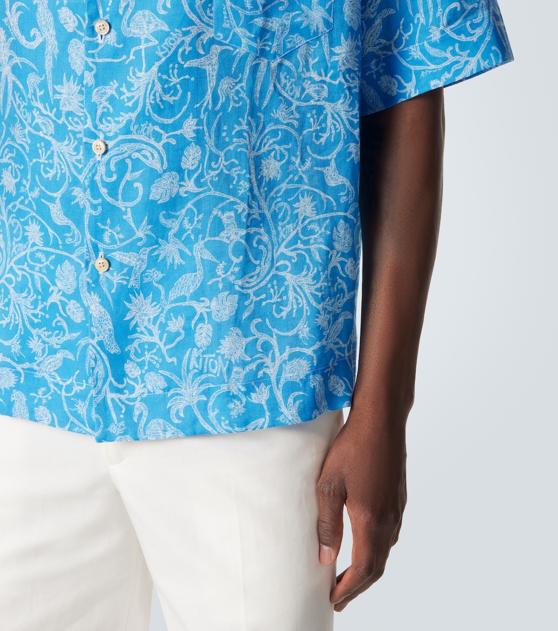 Camicia bowling in lino con stampa | Kiton