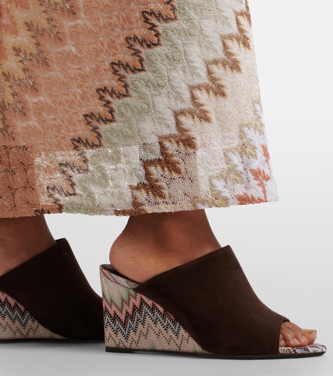 Mabel Zigzag suede wedge mules | Missoni
