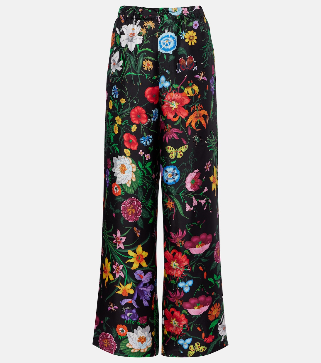 Pantalones anchos de sarga de seda | Gucci
