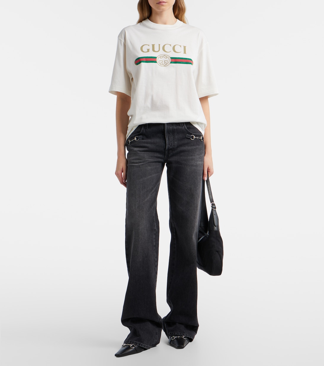 Camiseta de jersey de algodón y seda con logo | Gucci