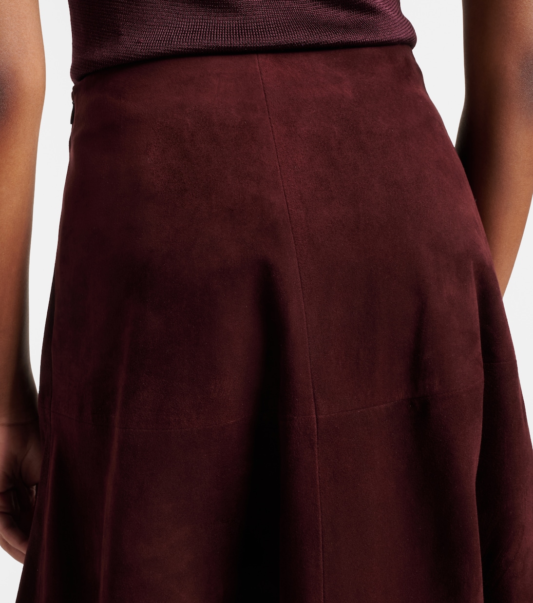 Jupe midi Opera en cuir | Nour Hammour