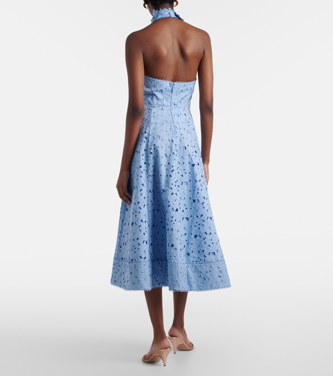 Robe midi Nuvola en coton à broderie anglaise | Rebecca Vallance