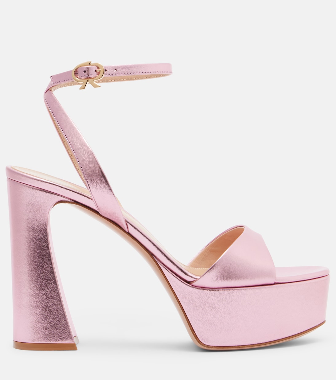 Plateausandalen Nancy 110 aus Metallic-Leder | Gianvito Rossi