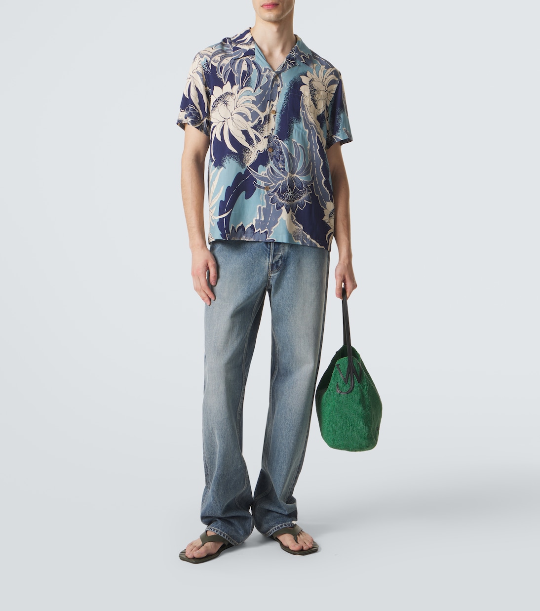 Leaf leather thong sandals | JW Anderson