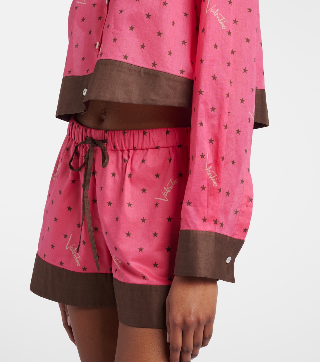Cropped printed cotton shirt | Valentino