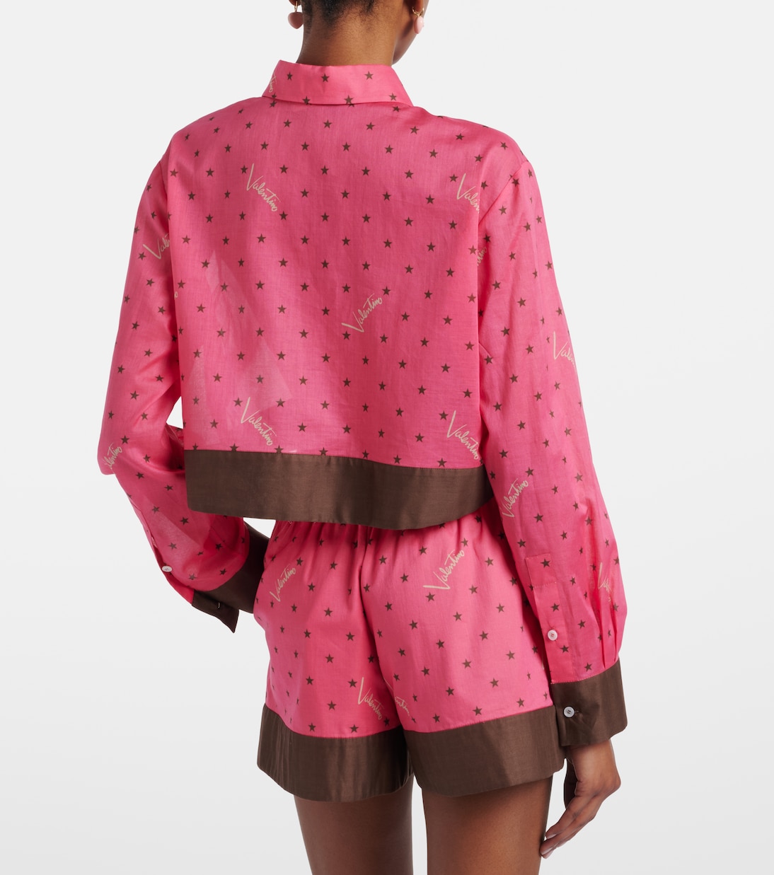 Cropped printed cotton shirt | Valentino