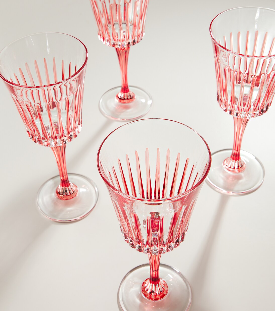 Set of 4 striped crystal wine glasses | Les-Ottomans