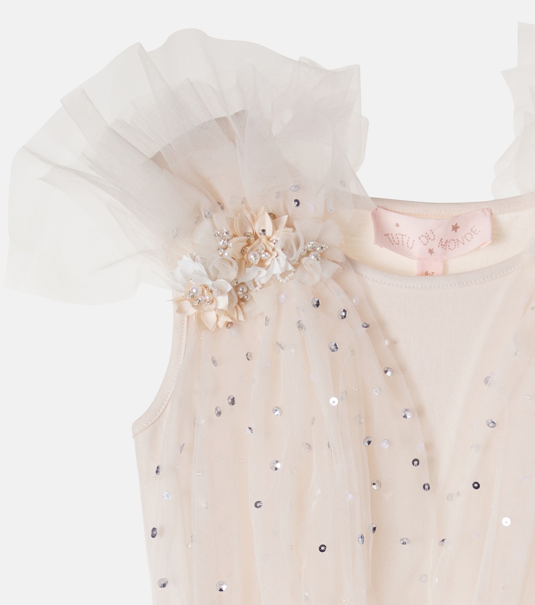 Vestido Etching de tul adornado con algodón | Tutu Du Monde