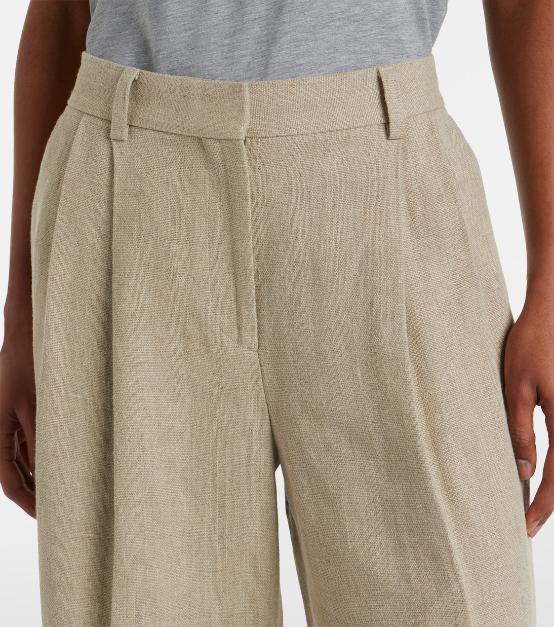 Pantalones anchos cropped de lino | Toteme