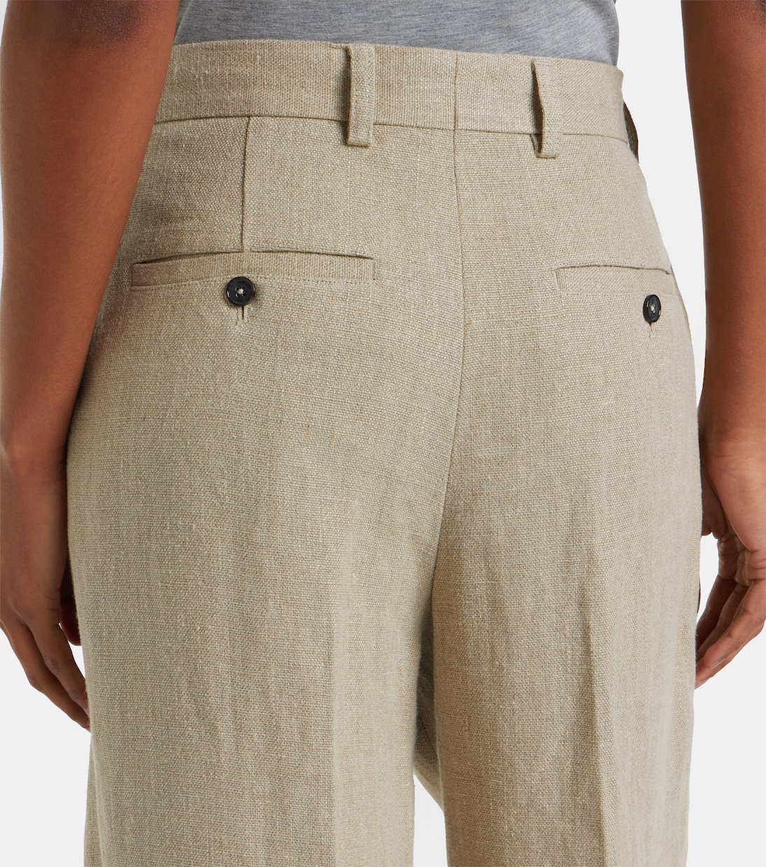 Pantalones anchos cropped de lino | Toteme