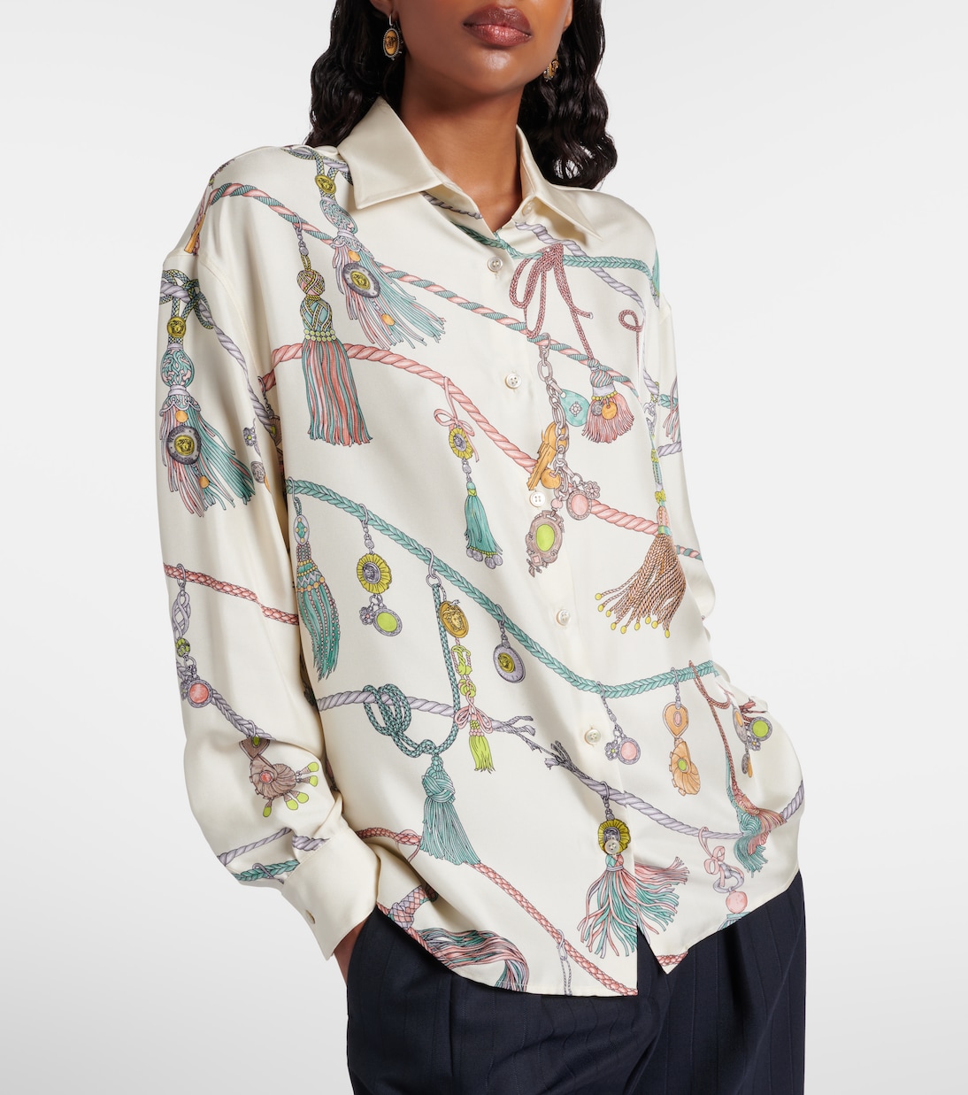 Printed silk twill shirt | Versace