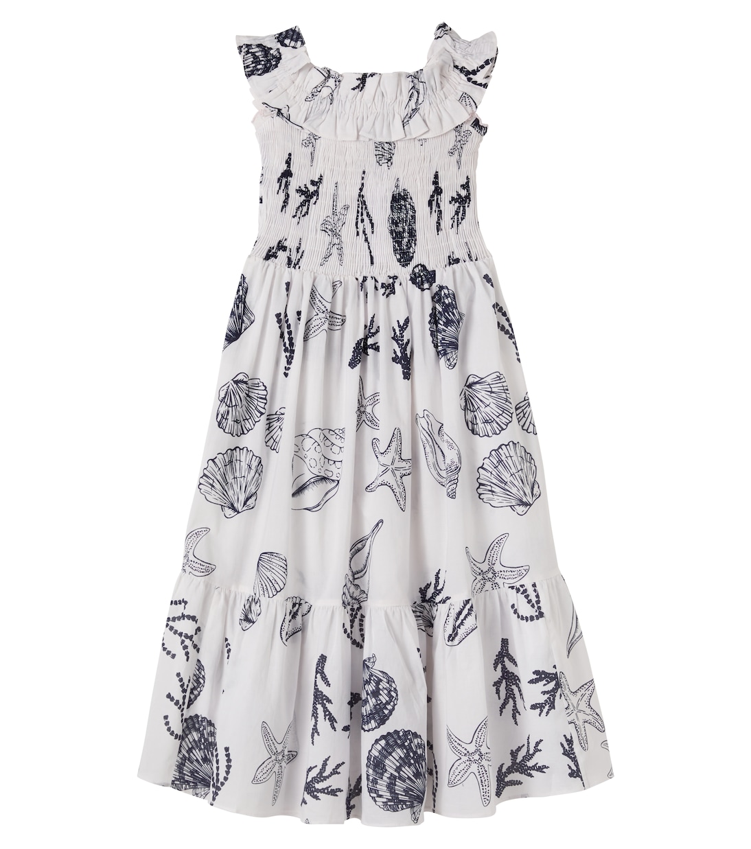 Suzanne printed ruffled cotton dress | Poupette St Barth Kids