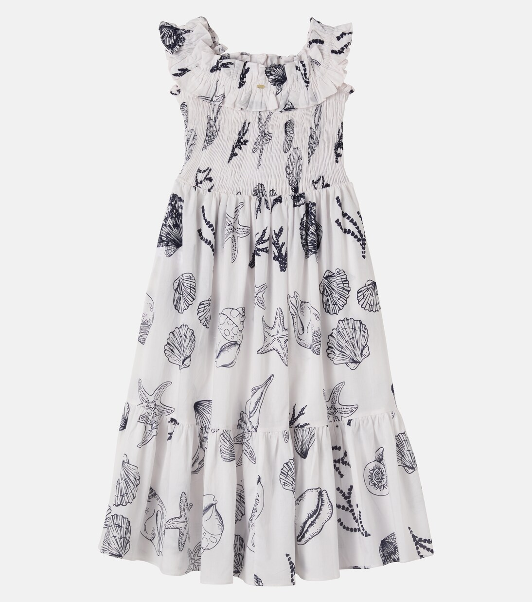 Suzanne printed ruffled cotton dress | Poupette St Barth Kids
