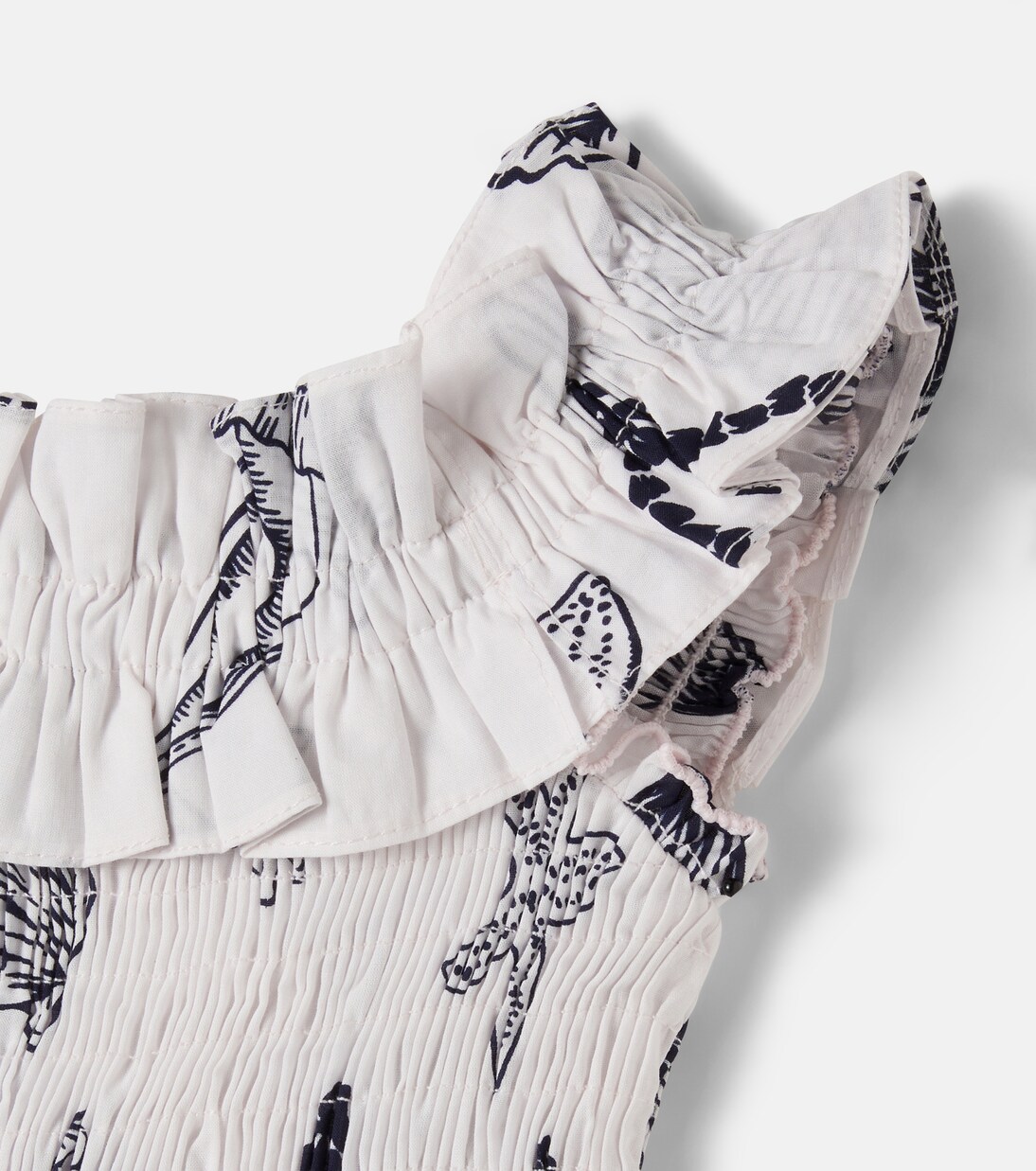 Suzanne printed ruffled cotton dress | Poupette St Barth Kids