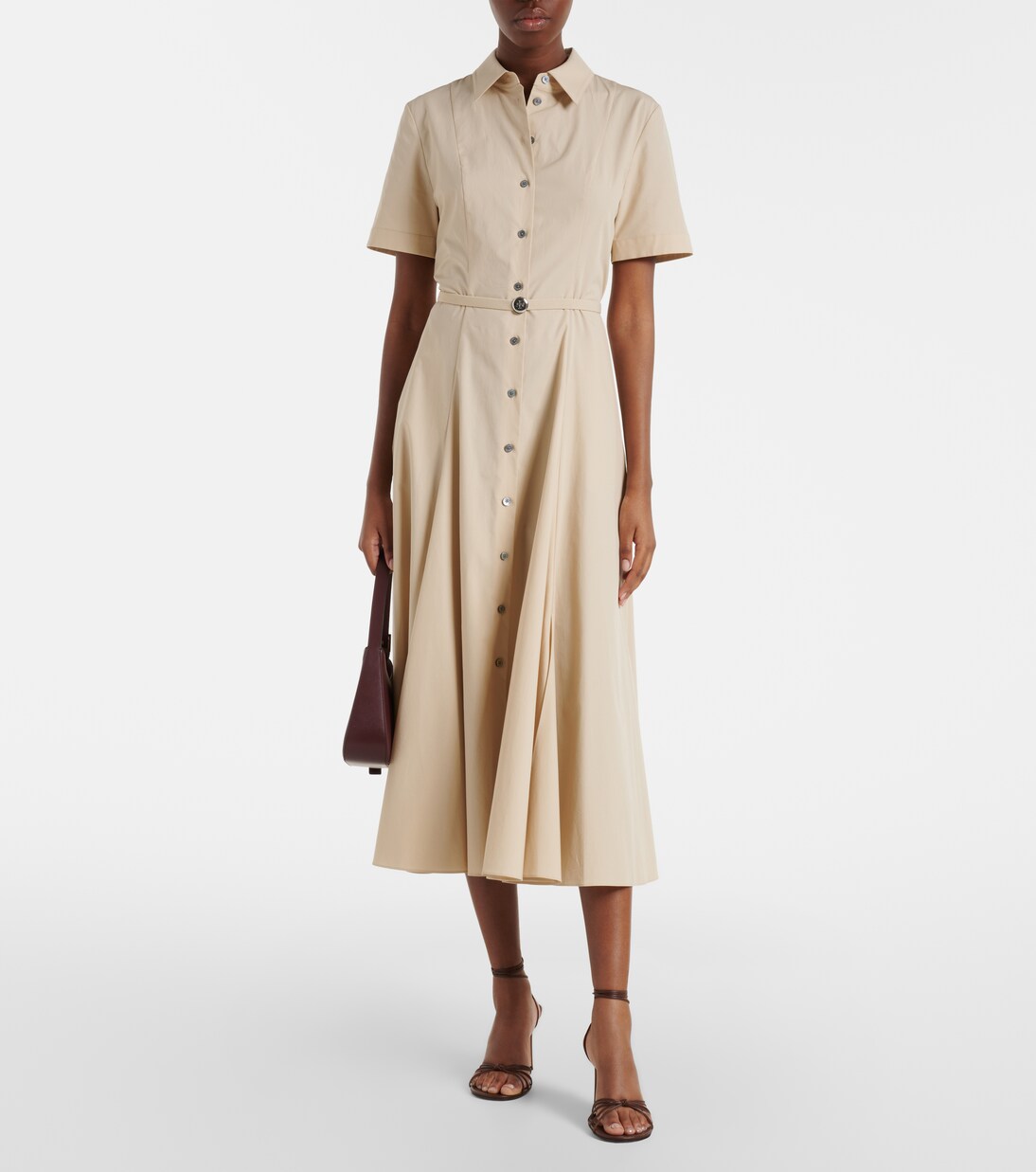 Abito chemisier in misto cotone con cintura | Tory Burch