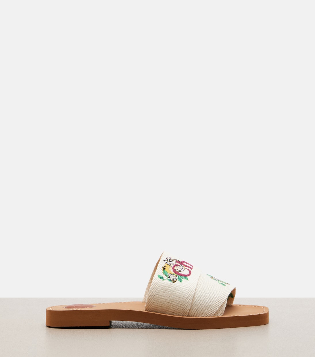 Sandali Woody in lino con ricamo | Chloé
