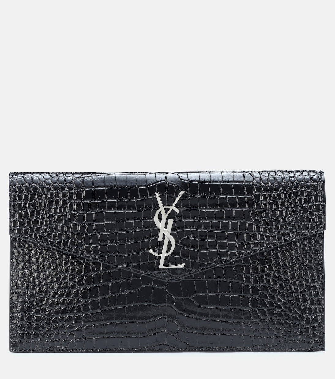 Uptown embossed leather clutch | Saint Laurent