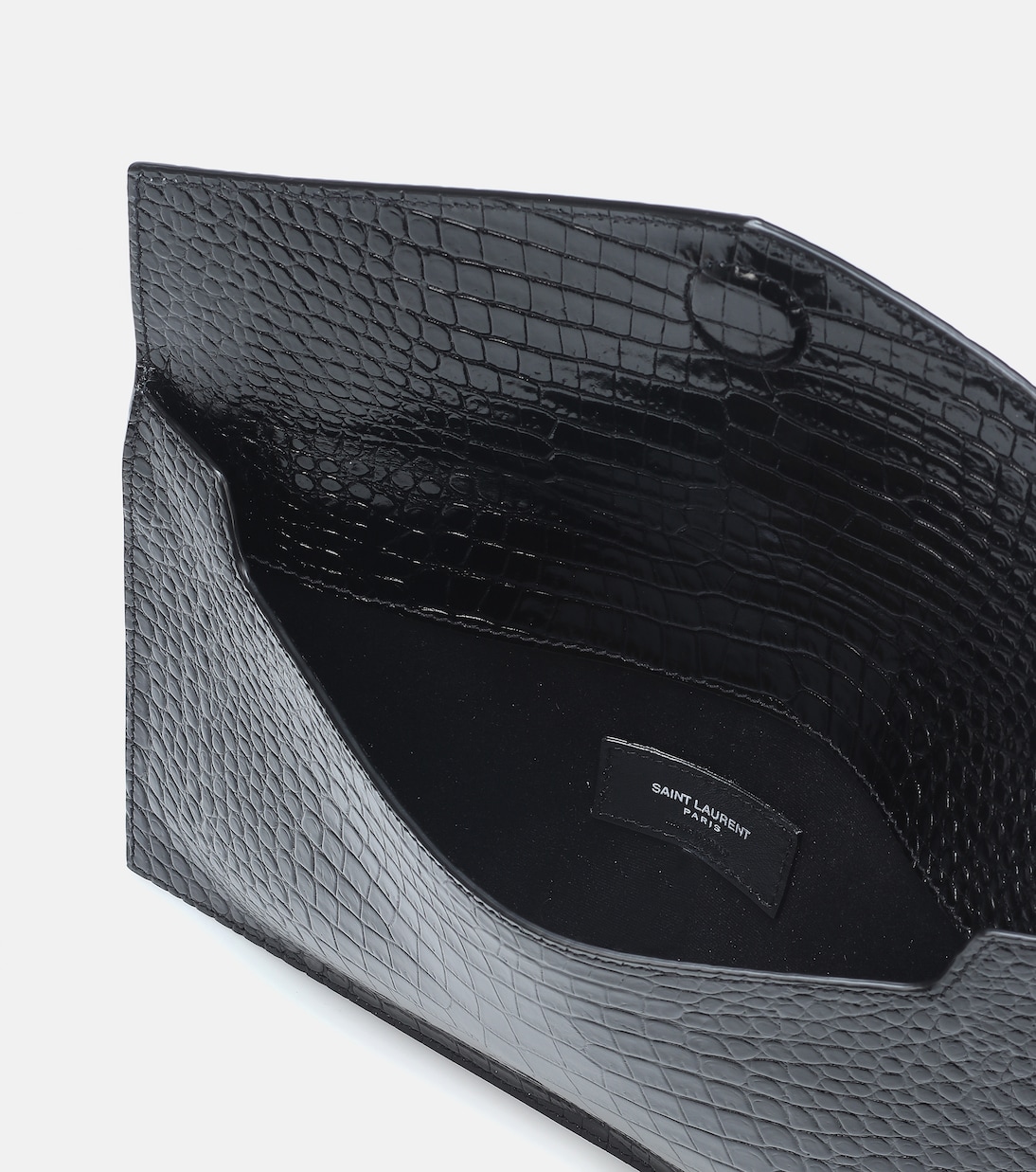 Uptown embossed leather clutch | Saint Laurent