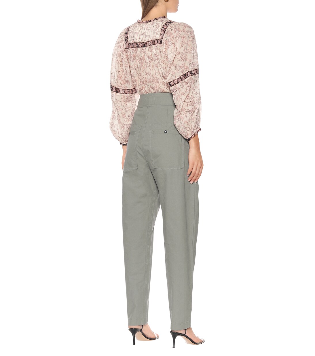 Pantalon paper bag Zilyae à taille haute en coton | Marant Etoile