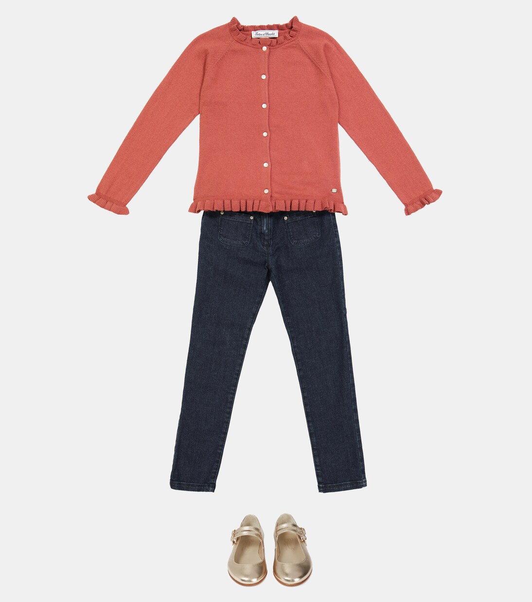 Ruffled cotton-blend cardigan | Tartine et Chocolat