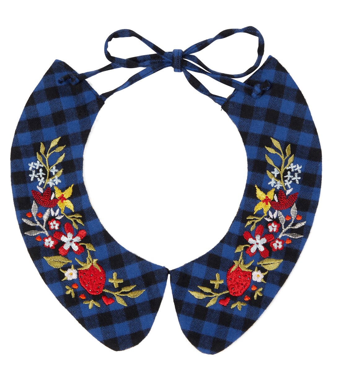 Embroidered checked cotton collar | Paade Mode